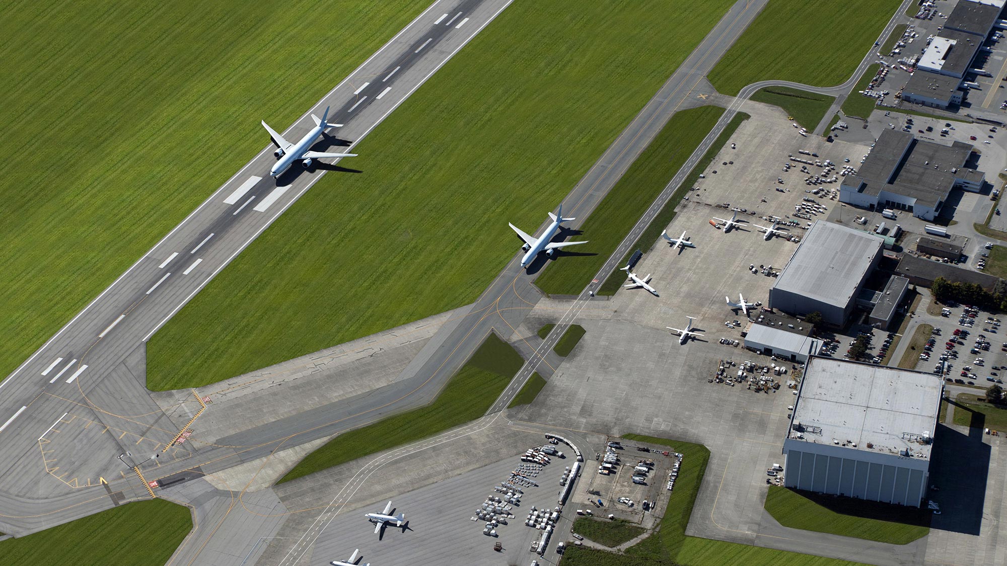 Airport   runways and airplanes